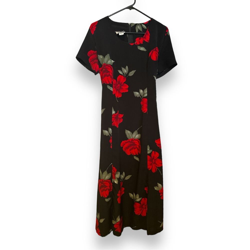 Vintage 90's Top Choice made in USA long floral maxi dress sz L whimsigoth witch